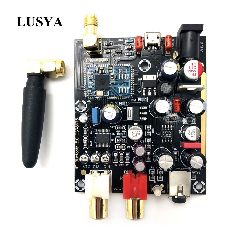 Lusya CSR8675 Bluetooth 5,0 беспроводной приемник плата PCM5102A ies DAC декодер плата APTX HD поддержка 24 бит с антенной A5-007