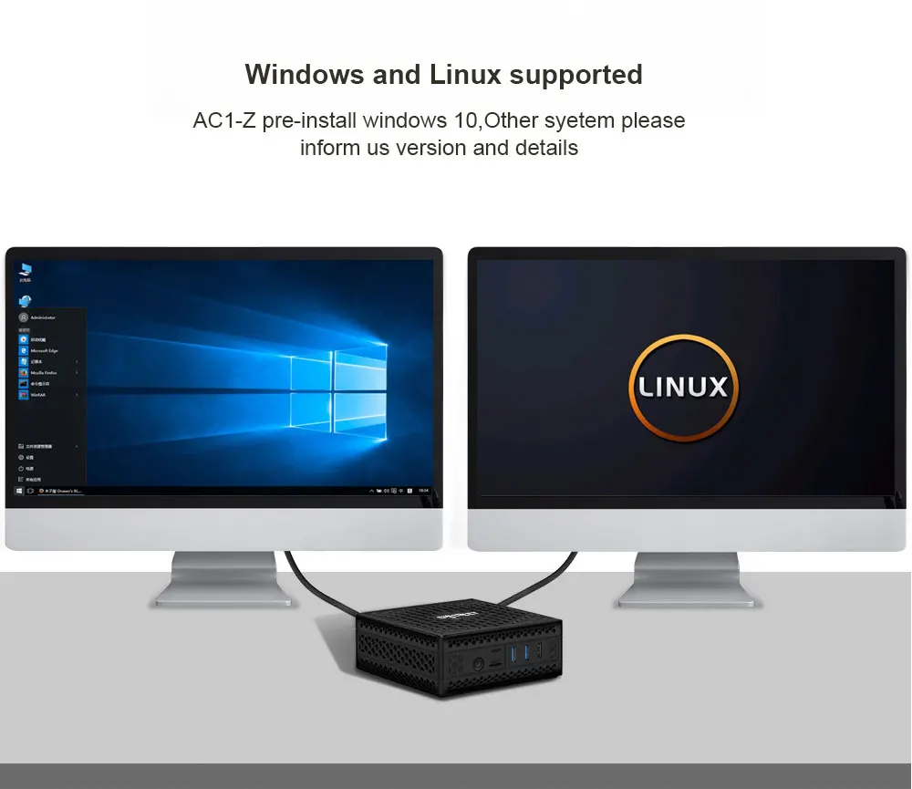Chatreey AC1-Z безвентиляторный мини ПК Встроенный Intel celeron j3455 j4105 четырехъядерный двойной Дисплей HDMI windows 10 linux HTPC компьютер