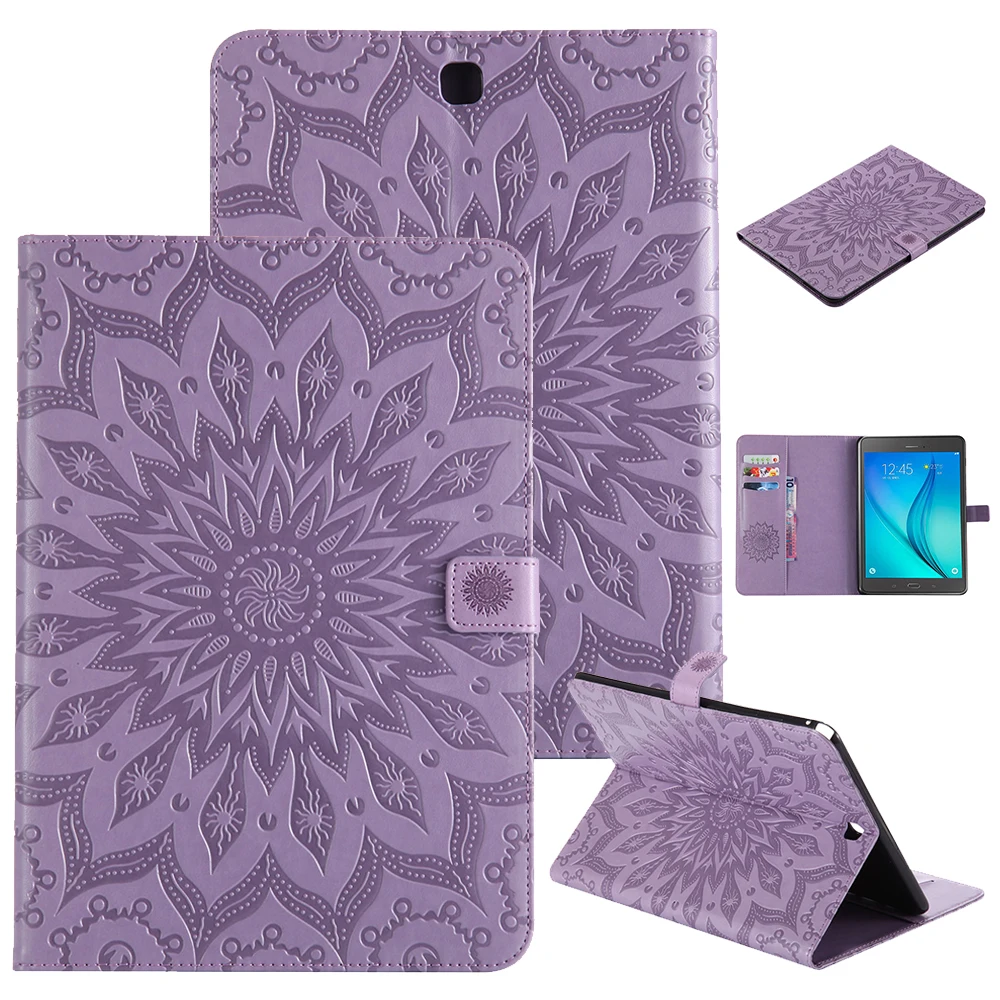 Purple Shockproof Case Auto Sleep Wake Smart Cover For Samsung Galaxy Tab A 9.7'' SM T550 P550 P555 T555C Case Leather Tablet Cover - Цвет: Purple