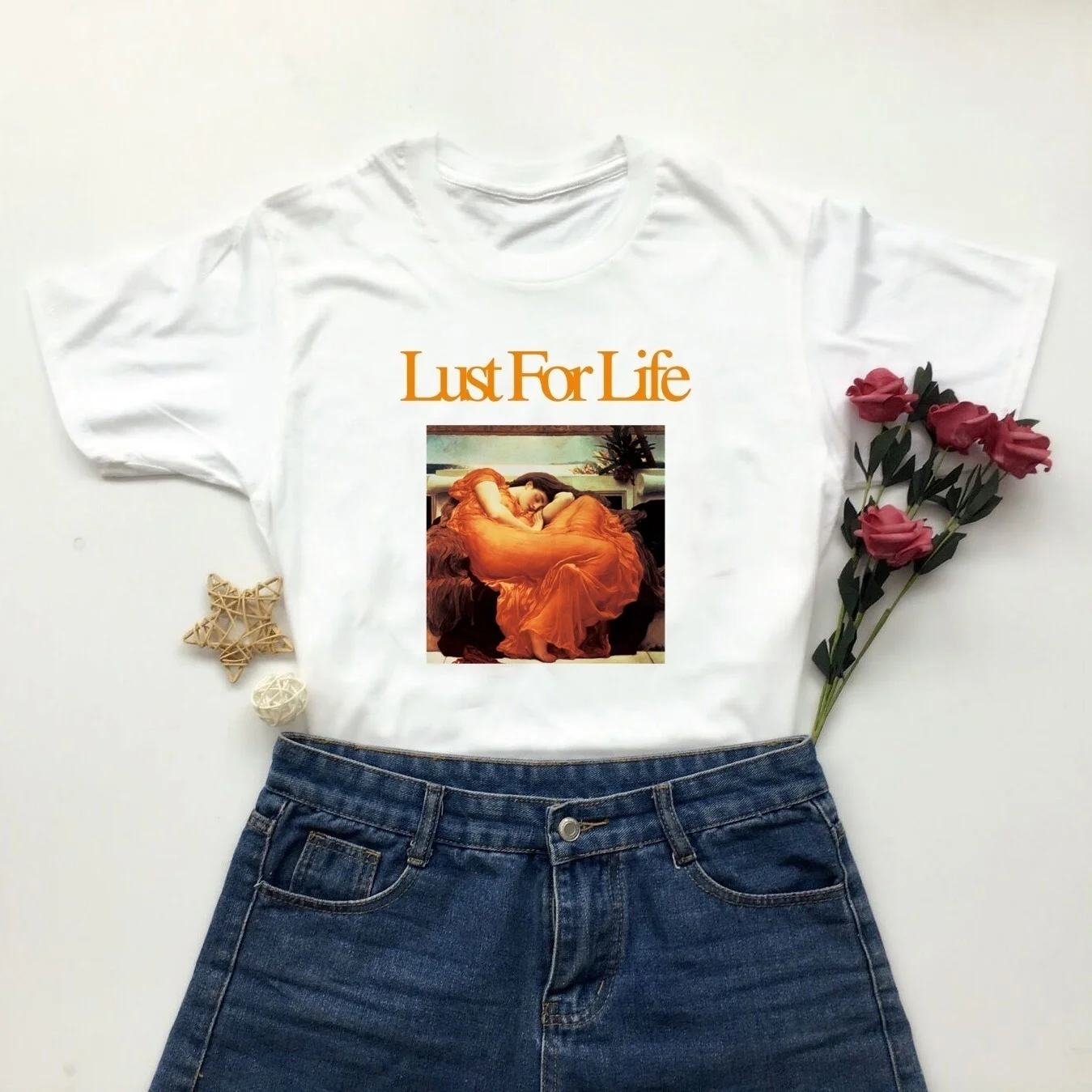 Fashionshow JF 1 шт. Lana Del Rey Lust for Life Design Be Kind or Go Away Футболка с розами Kawaii AngelT Повседневная