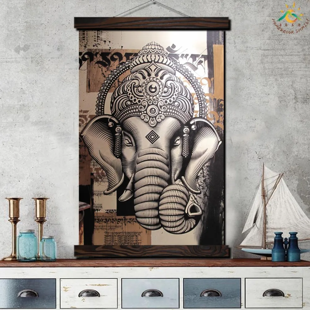 Черно белый слон Одиночная Современная Настенная Художественная печать поп арт