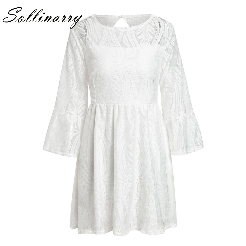 Sollinarry White Short Wedding Party Women Dress Sexy Hollow Out Embroidery Evening Feminine Dresses Casual Holiday Vestidos | Женская