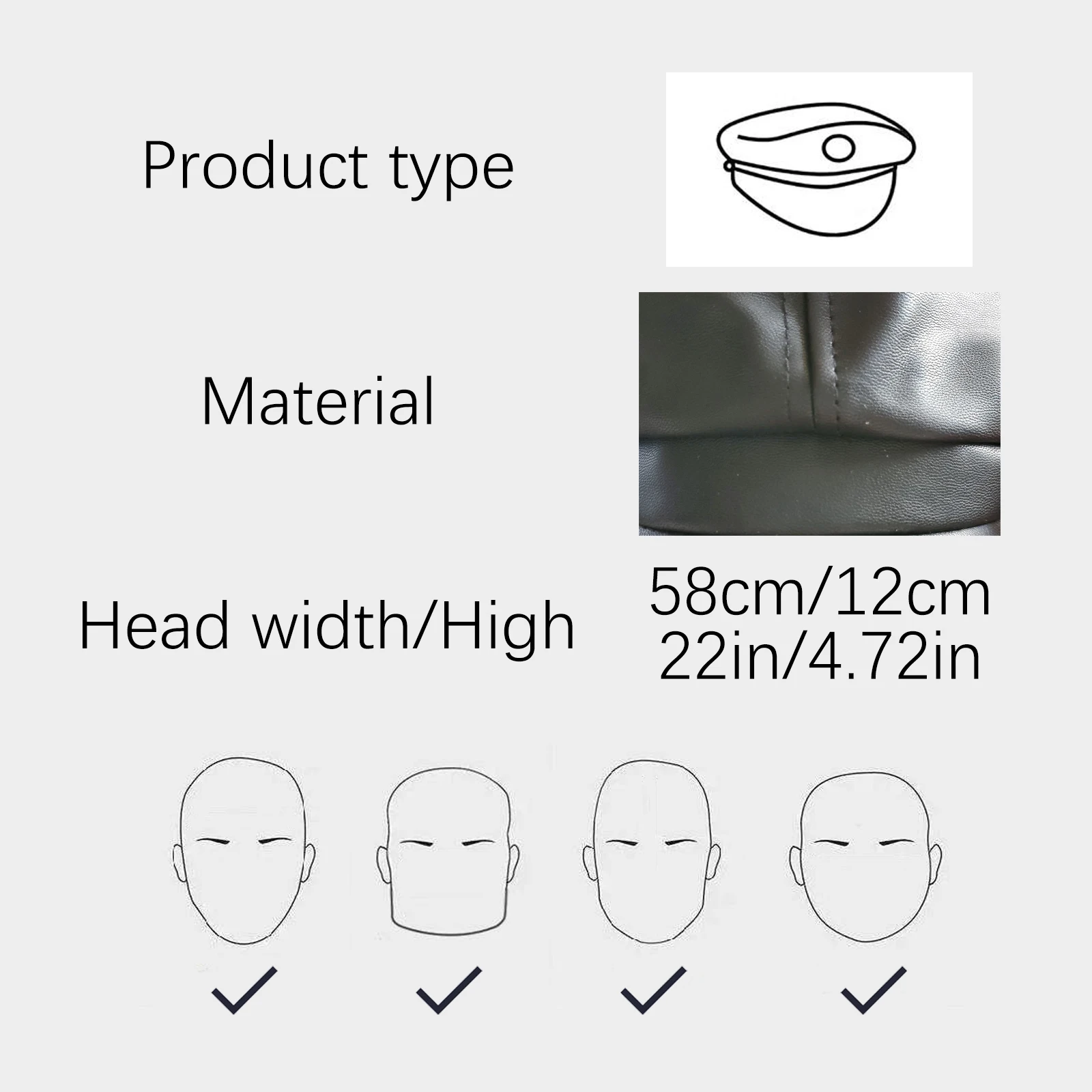 Кожаная кепка газетчика качественная Модная женская из искусственной кожи в