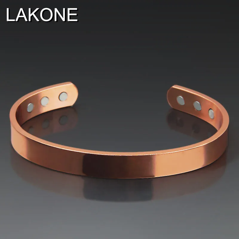 LAKONE 11 видов стилей браслет из чистой меди цвета розового золота магниты баланс