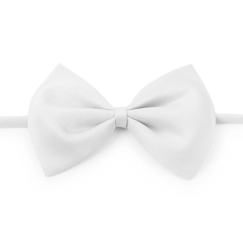 8 Colors Pet Dog Cat Bow Tie Adjustable Dog Necktie Pet Accessories for Dogs& Cats Solid Color Puppy Kitten Bow Tie - Цвет: White
