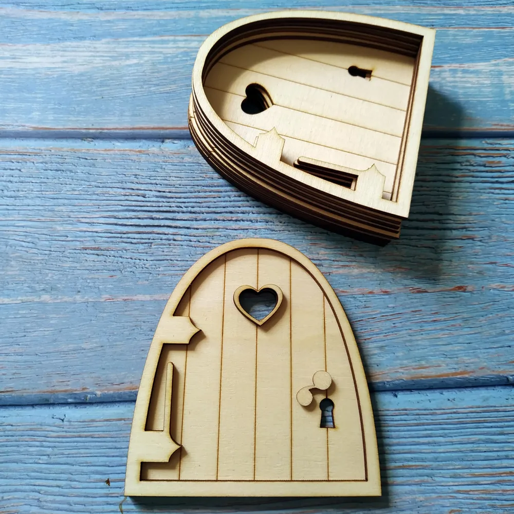 6 шт. 3D деревянная Фея Сад сердце дверь Ремесло Отделка декором DIY живопись