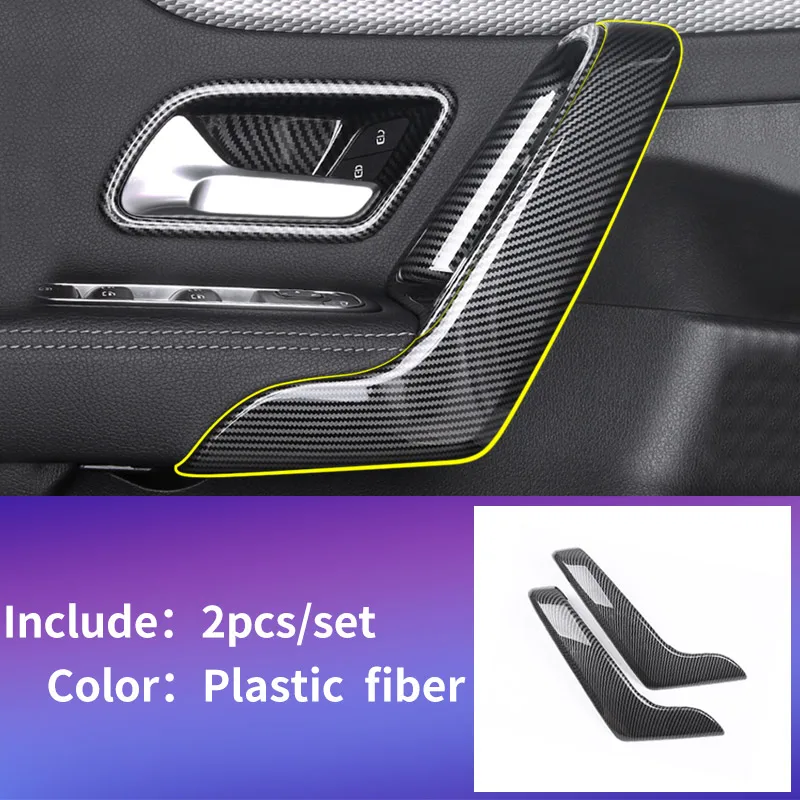 fiber armrest 2pcs Ручка Накладка двери для Mercedes w177 amg/classe a Mercedes класса a w177 clase планки/a180 Mercedes a класса w177 аксессуары - Название цвета: fiber armrest 2pcs