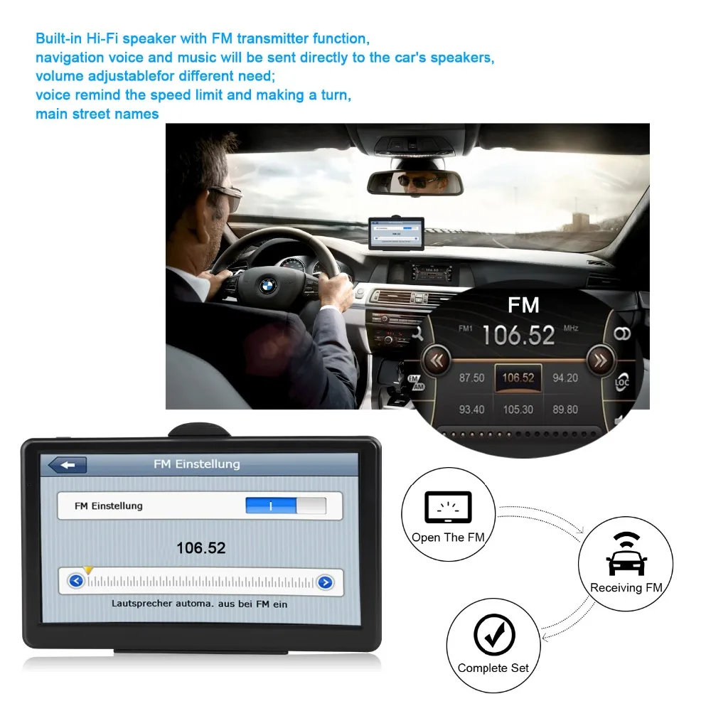 Автомобильный gps навигатор 7 дюймов HD экран Автомобильный gps навигатор FM Navitel спутниковая навигация грузовик gps навигация автомобиль новейшая Карта Европы