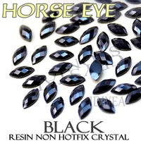 3x6 4x8 5x10mm jet nut black horse eye rhinestonesnail art crystal acrylic resin non hotfix flatback glitters for diy accessory