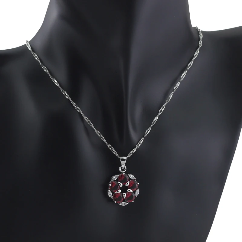 Haimi Бесплатная подарочная коробка стильный гранат женский ювелирный набор