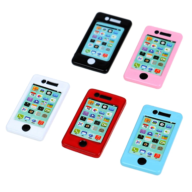

1PCS 5 Colors 1/12 Scale Mini Phone Dollhouse Miniature Toy Kitchen Living Room Dolls Accessories