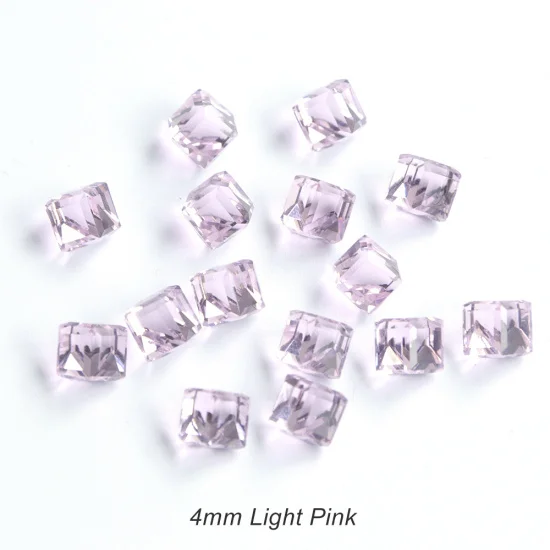 4mm Light Pink Полная красота 10 шт. Стразы для дизайна ногтей квадратный 4 мм/6 мм дизайн 3D Подвески хрустальные ювелирные изделия аксессуары DIY каменное украшение CH666 - Цвет: 4mm Light Pink