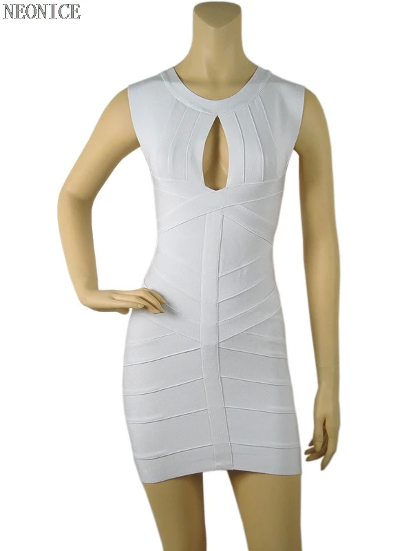 Женское эластичное платье-чулок однотонное Белое Облегающее Платье для ночного