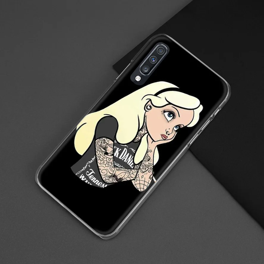 Алиса в стране чудес чехол для samsung Galaxy A50 A70 A80 A20e A60 A40 A30 A20 A10 A8 A6 плюс A9 A7 жесткий чехол с рисунком из аниме чехол для телефона