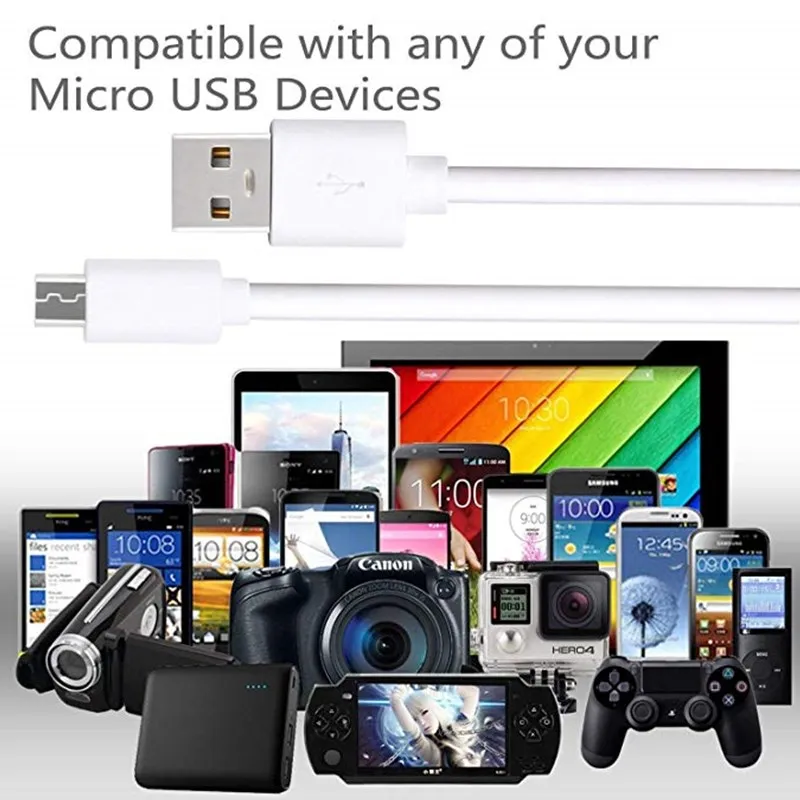 10 шт./лот 1 м кабель Micro USB для Xiaomi Redmi note 6 pro Huawei P Smart 2019 Samsung S10 nokia LG Sony HTC Android зарядное