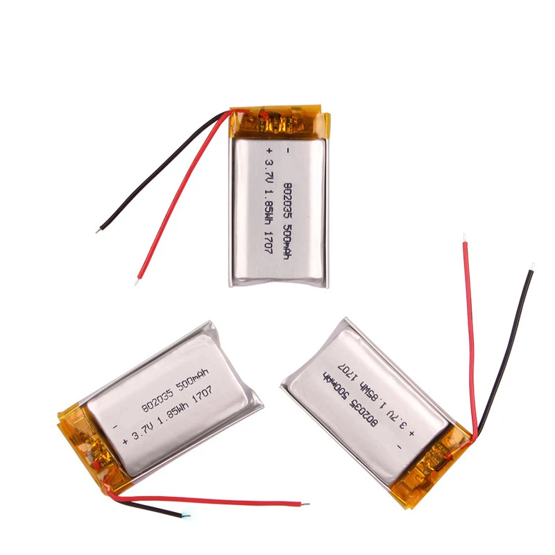 3 шт. перезаряжаемые литий-полимерные батареи 7 в 802035 500 мАч lipo с печатной платой и