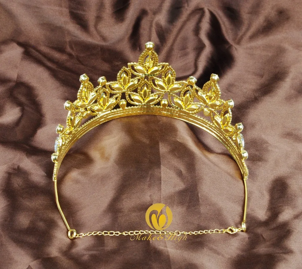 Женская тиара и короны со стразами украшение для волос золотые свадебные