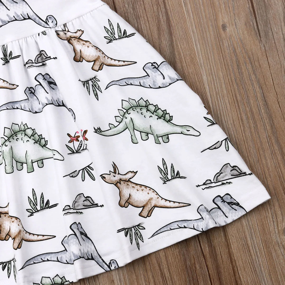 Платье на бретельках для маленьких девочек с изображением динозавров