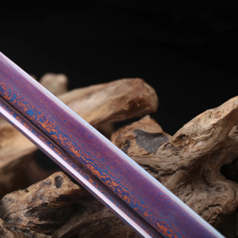 Online Japanischen Krieger Messer Katana 103 Cm Checkered Eisen Schwarz Holz Mantel überlegene Qualität Schwert Nicht Sharp