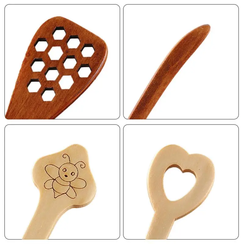 Практичный ложки с длинной ручкой деревянная ложка для меда палочка