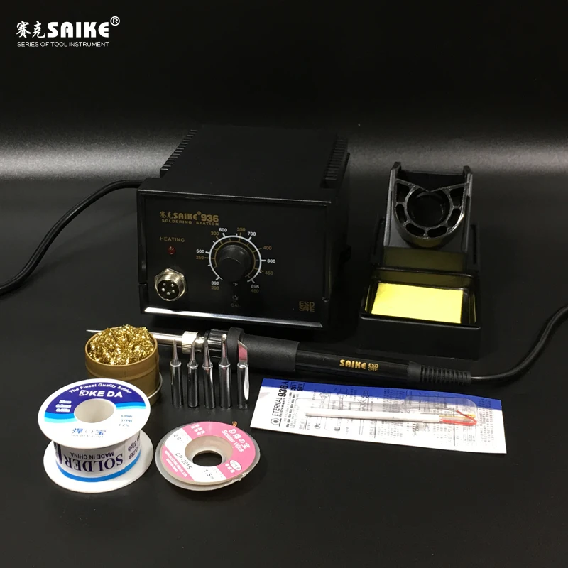 

SAIKE 936 soldering station Anti-static temperature adjustable Electric soldering iron 220V 45W