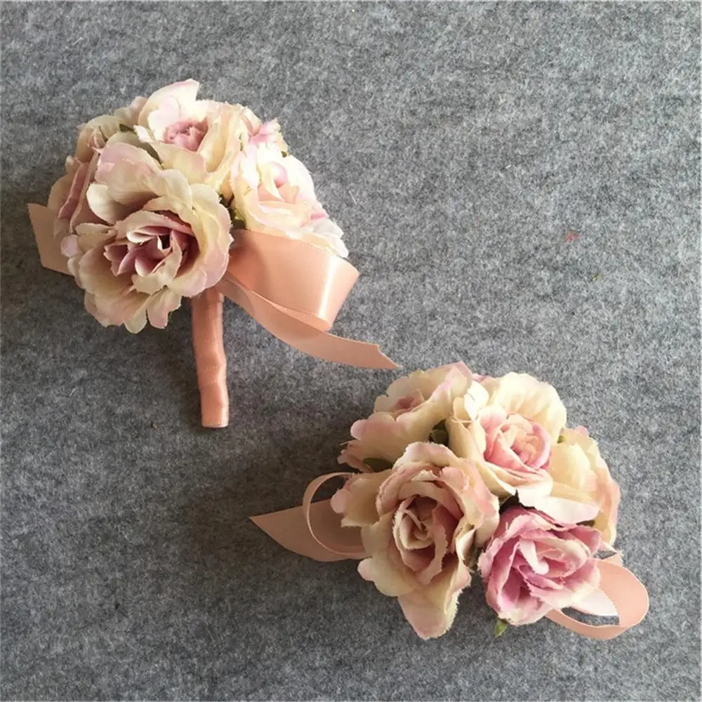 Искусственные цветы бутоньерка с отверстиями искусственный цветок для рук