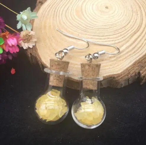1Pair 7 Color Artificial crystal stone Fashion Charm Long Earrings For Woman Bridal Pure Cute Cork Bottle Drop Earring Jewelry | Украшения