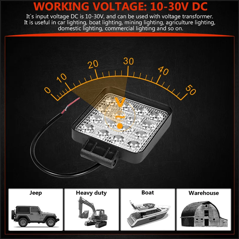 4-дюймовый Тонкий Светодиодный точечный светильник для внедорожников 12 В 24 48 Вт
