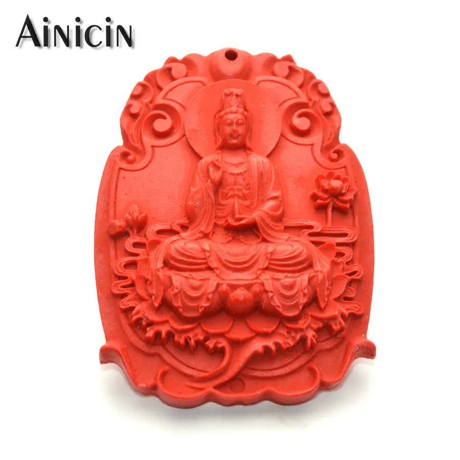 Кулон Kwan yin 45x65 мм тысяча рук Cinnabar Gunyin Будда для мужчин и женщин ювелирные изделия