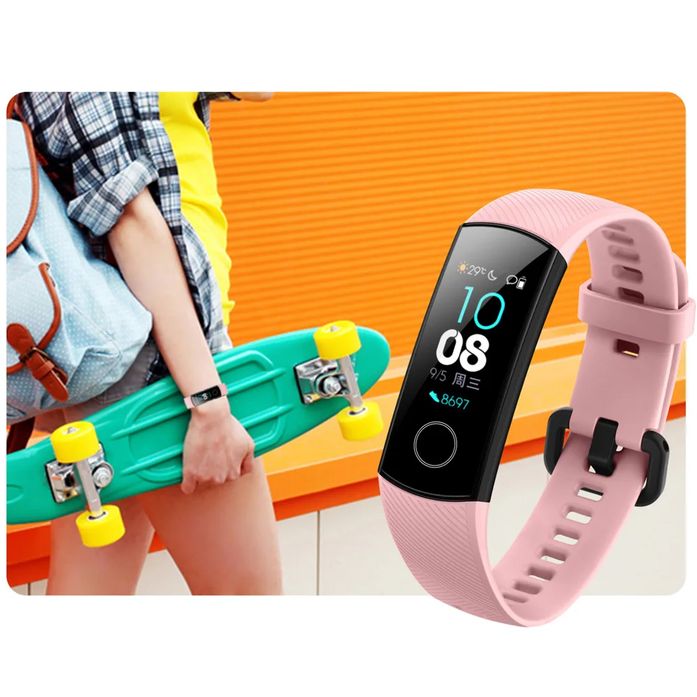 huawei Honor Band 4 стандартная версия Смарт-браслет 0,95 дюйма сенсорный экран фитнес-браслет трекер сердечного ритма сна оснастка