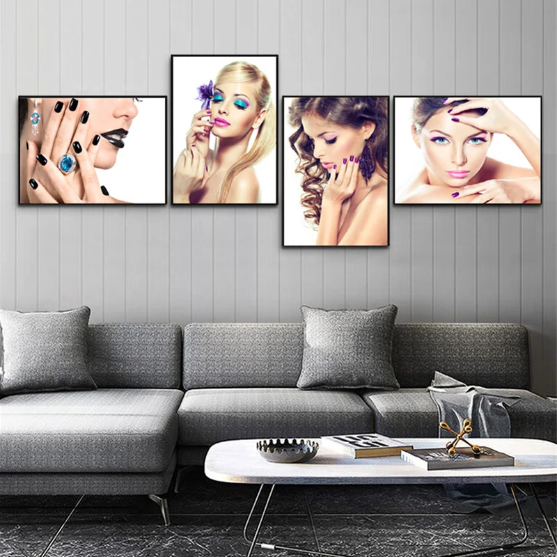 Современный макияж магазин красоты холст художественный принт постер красивая