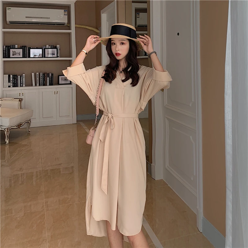 Лето Осень стягивающая рубашка платье для женщин 2019 кружево повседневные платья