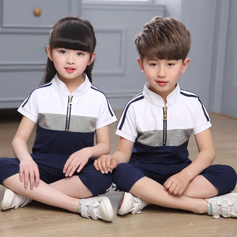 

New Students School Uniform Boys and Girls School Wear British Style Nursery Kindergarden Suit Kids Leisure Summer Wear D-0524