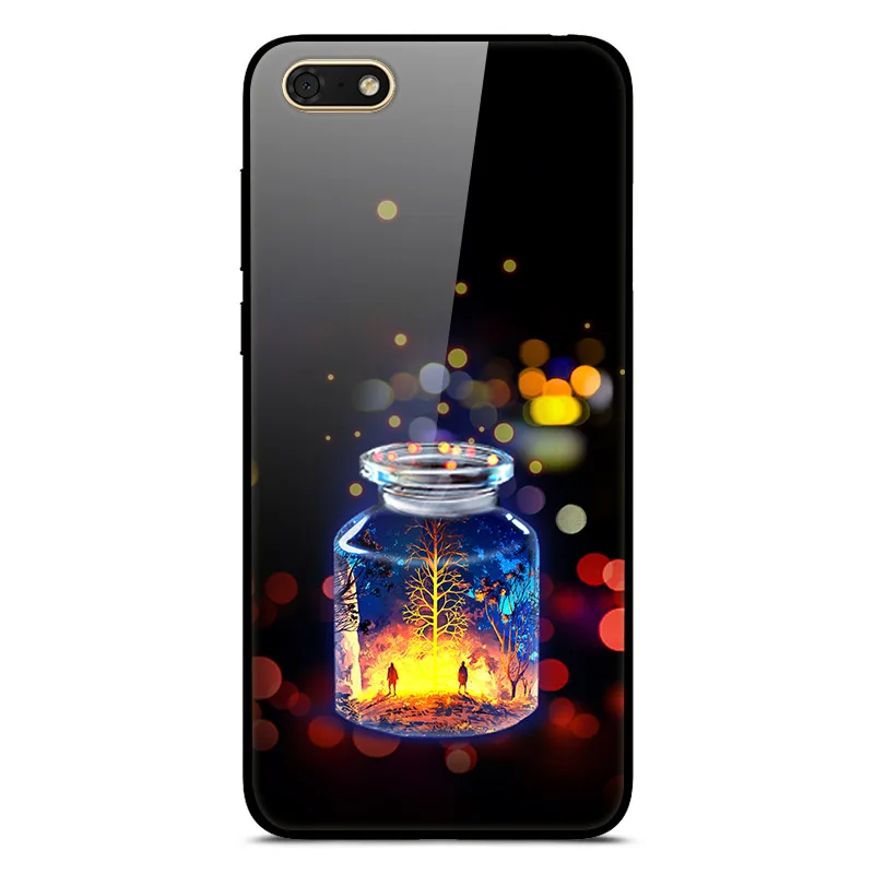 26 Honor 7A чехол 5,4" закаленное Стекло Жесткий PC задняя крышка чехол для телефона для huawei Honor 7A DUA-L22 крышка планета мягкий TPU бампер на хонор 7A чехлы Honor7A - Цвет: 26