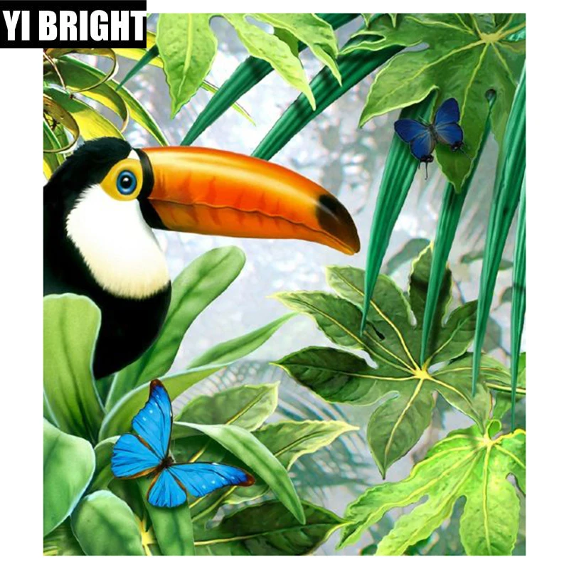 DIY алмазная краска рукоделие вышивка Toucan 5D крестиком квадратные/круглые стразы