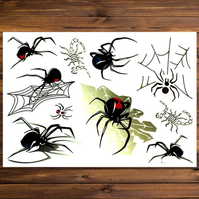 Светло-серый Nu-TATY Heart spider tears Временные татуировки боди-арт флэш тату наклейка s 17*10 см Водонепроницаемая мнимый тату стикер для стайлинга автомобиля - Цвет: Светло-серый