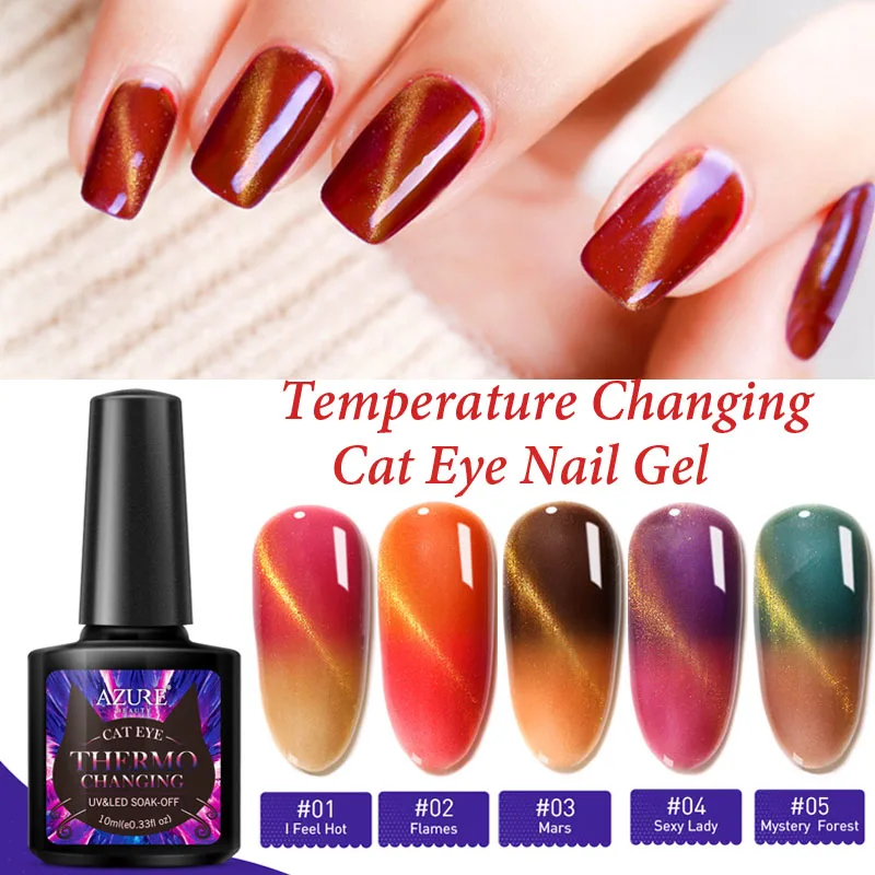УФ гель для ногтей AZURE BEAUTY 6 шт./лот термогель кошачий глаз маникюрный набор лаков