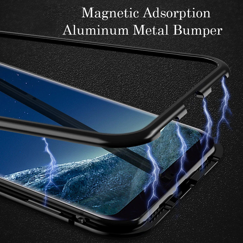 360 Полный Магнитный чехол для телефона для samsung Galaxy Note 10 Pro S10 5G S10 плюс Алюминий металлический бампер S9 S8 A7 A8 A9 Стекло чехол