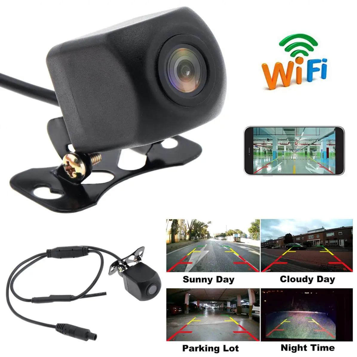 WIFI HD Автомобильная камера заднего вида беспроводная водонепроницаемая