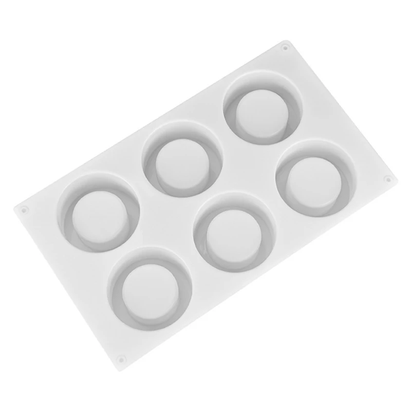 6 отверстий пищевой силикон полый цилиндрический стакан форма для торта мусса