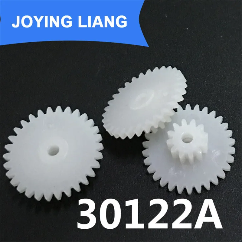 

The 30122A Gear Module 0.5 Plastic Gear Double Cone 30T/12T Tight 2mm Shaft Hole Gear Wheel (2500pcs/lot)