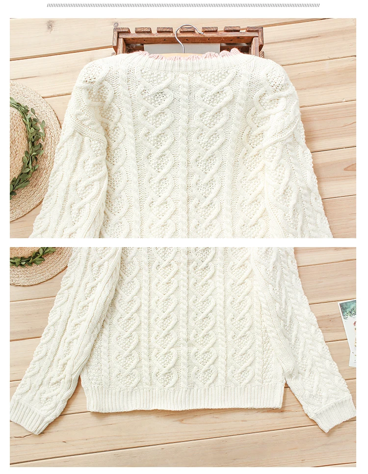 Милый объемный кардиган ручной работы с цветочной вышивкой mori girl свитер