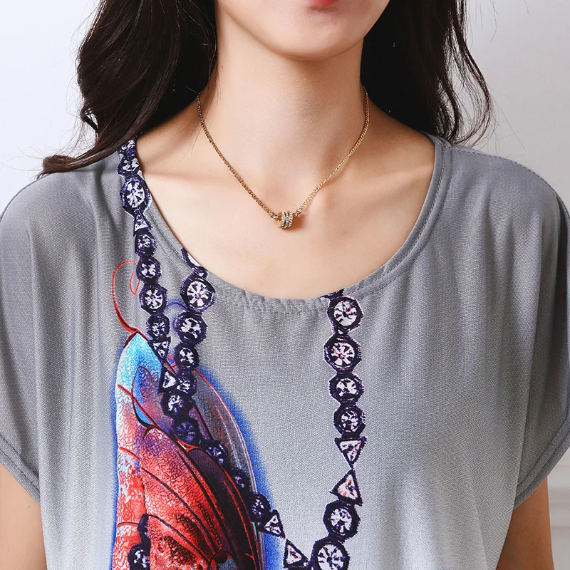 Футболка женская с коротким рукавом и принтом|tunic plus size|t shirt topfashion t |