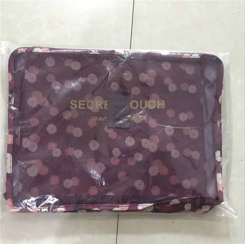 purple flower Donbook 6 шт. дорожная сумка для хранения Набор для одежды аккуратный Органайзер сумка чемодан домашний шкаф разделитель контейнер Органайзер - Цвет: purple flower