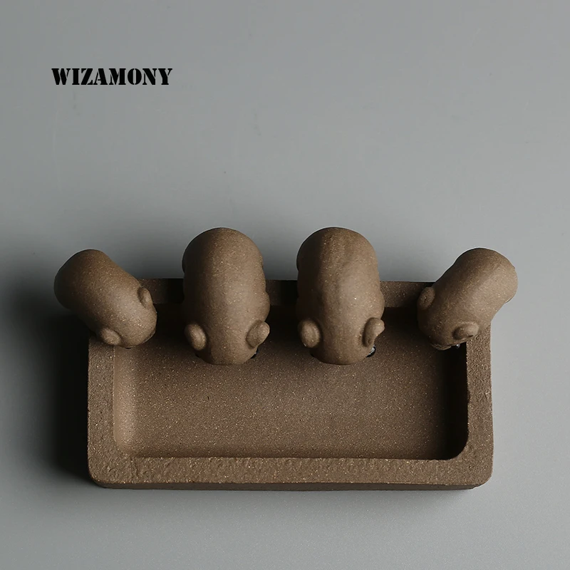 1 шт. WIZAMONY чай для домашних животных маленькие поросята питьевая вода китайская сырая керамика украшение дома Чай Аксессуары