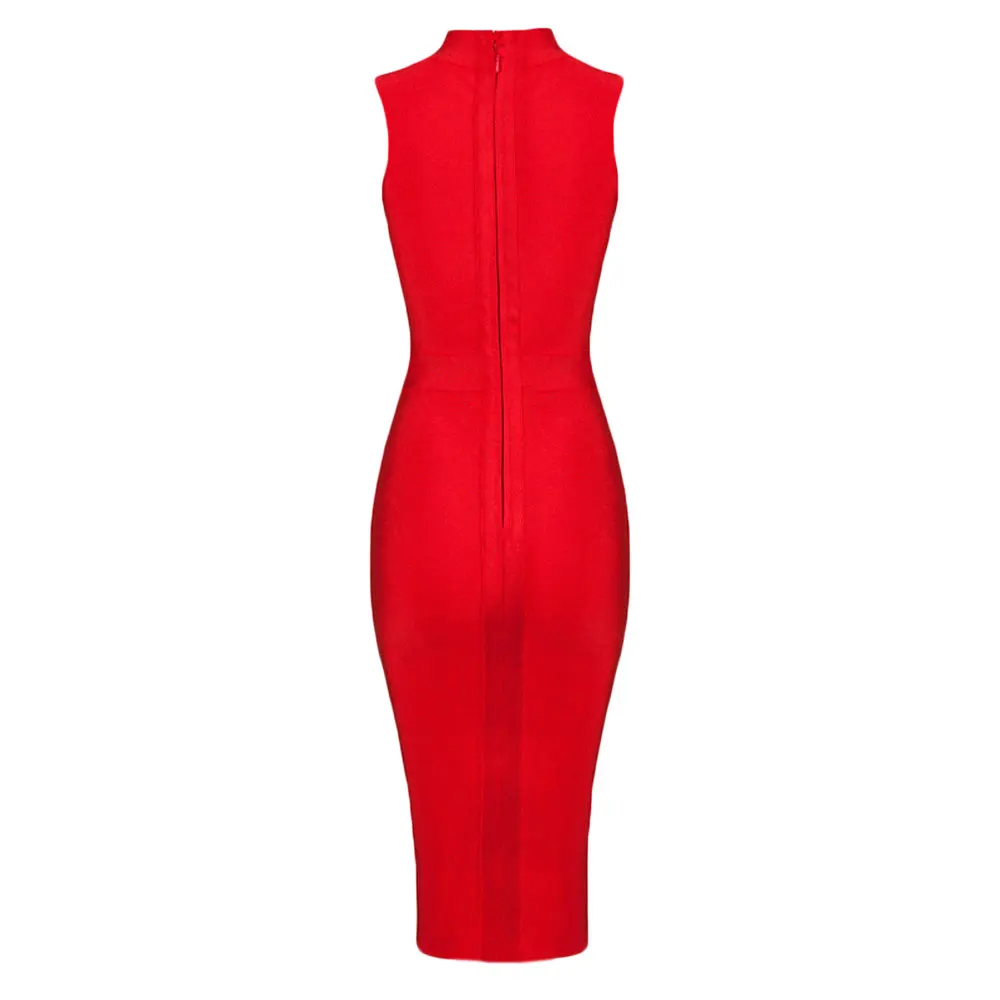 Сексуальное красное платье с высокой горловиной без рукавов 2020 высокое качество