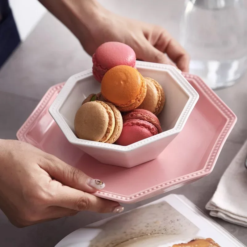 Европейский дизайн геометрия керамические плиты торт посуда ярких цветов