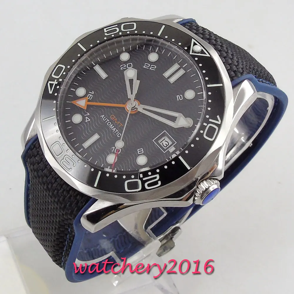 Роскошные мужские часы модные автоматические керамические ободки сапфировое