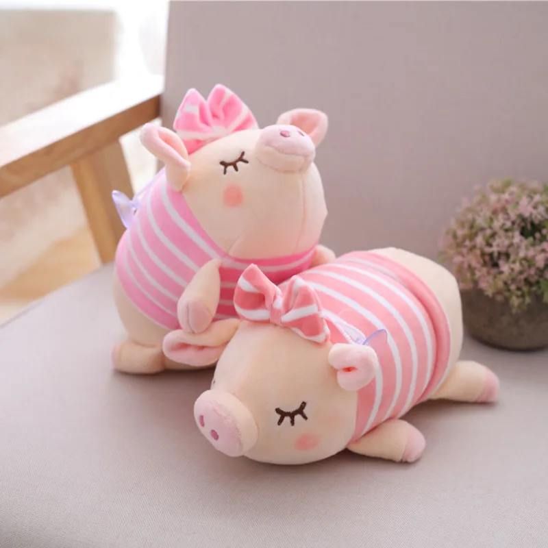 Kawaii розовый бант поросенок Мягкие плюшевые игрушки подушка милый Ститч кукла