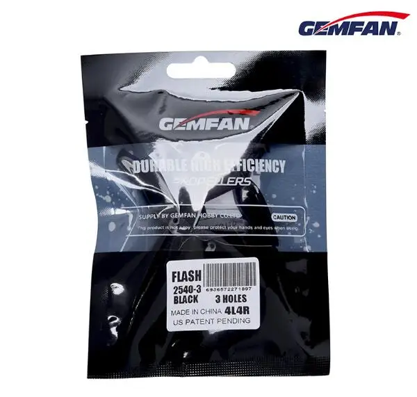 10 pairs Gemfan Flash 2540 2.5x4 2.5 Inch 3-Blade Propeller with 1.5mm Mounting Hole For 1105 1106 Motor |